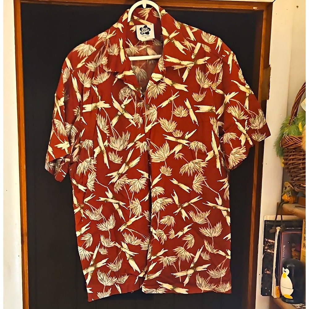Lot of 2 Vintage Men's Floral Hawaiian Button-Up Short Sleeve Shirt XL/2XL